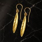 Real Olive Leaf Gold Earrings, Handmade Nature Jewelry, Organic Tree Drops, Gift for Victory & Health, Eco Sustainable Sterling Silver 925