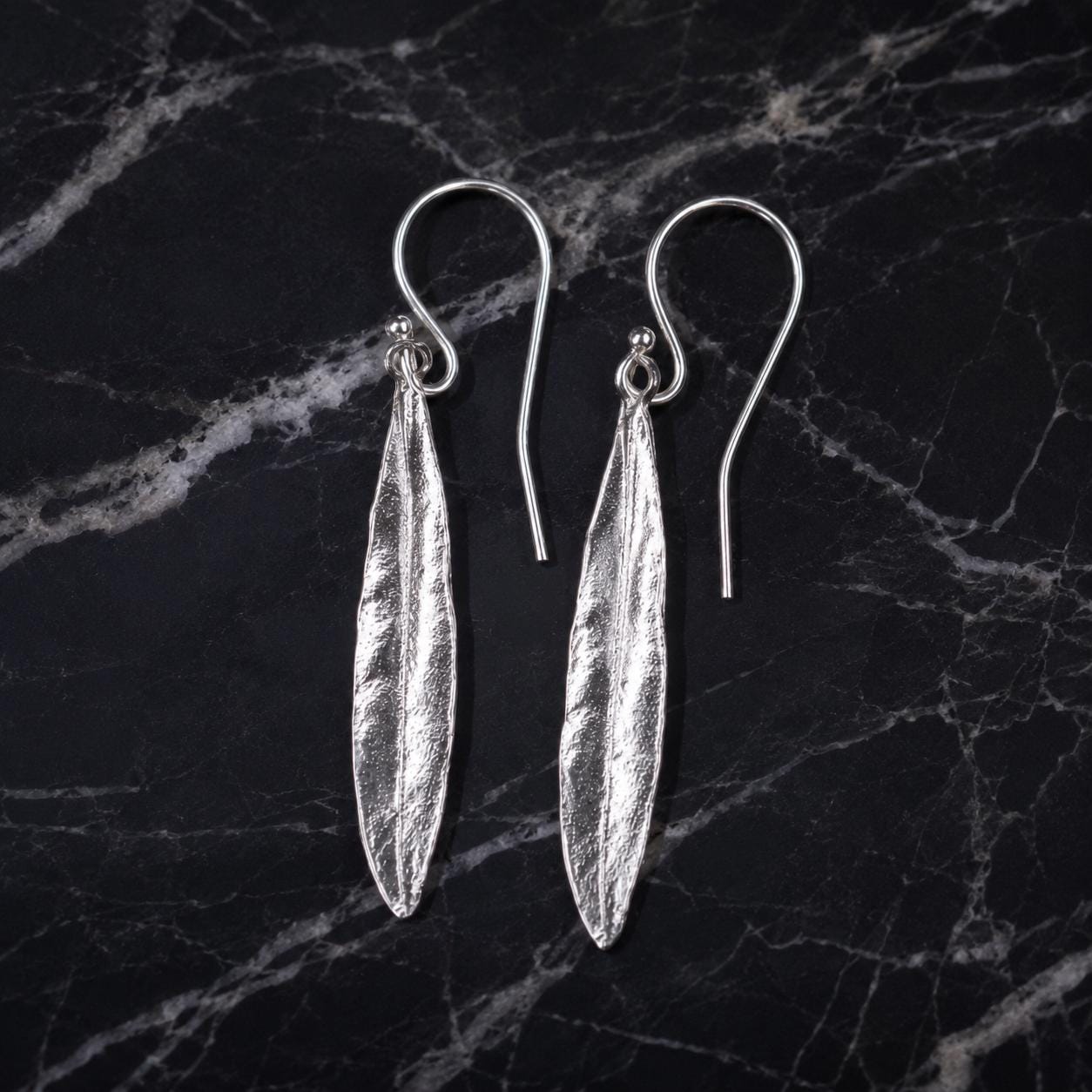 Real Olive Leaf Gold Earrings, Handmade Nature Jewelry, Organic Tree Drops, Gift for Victory & Health, Eco Sustainable Sterling Silver 925