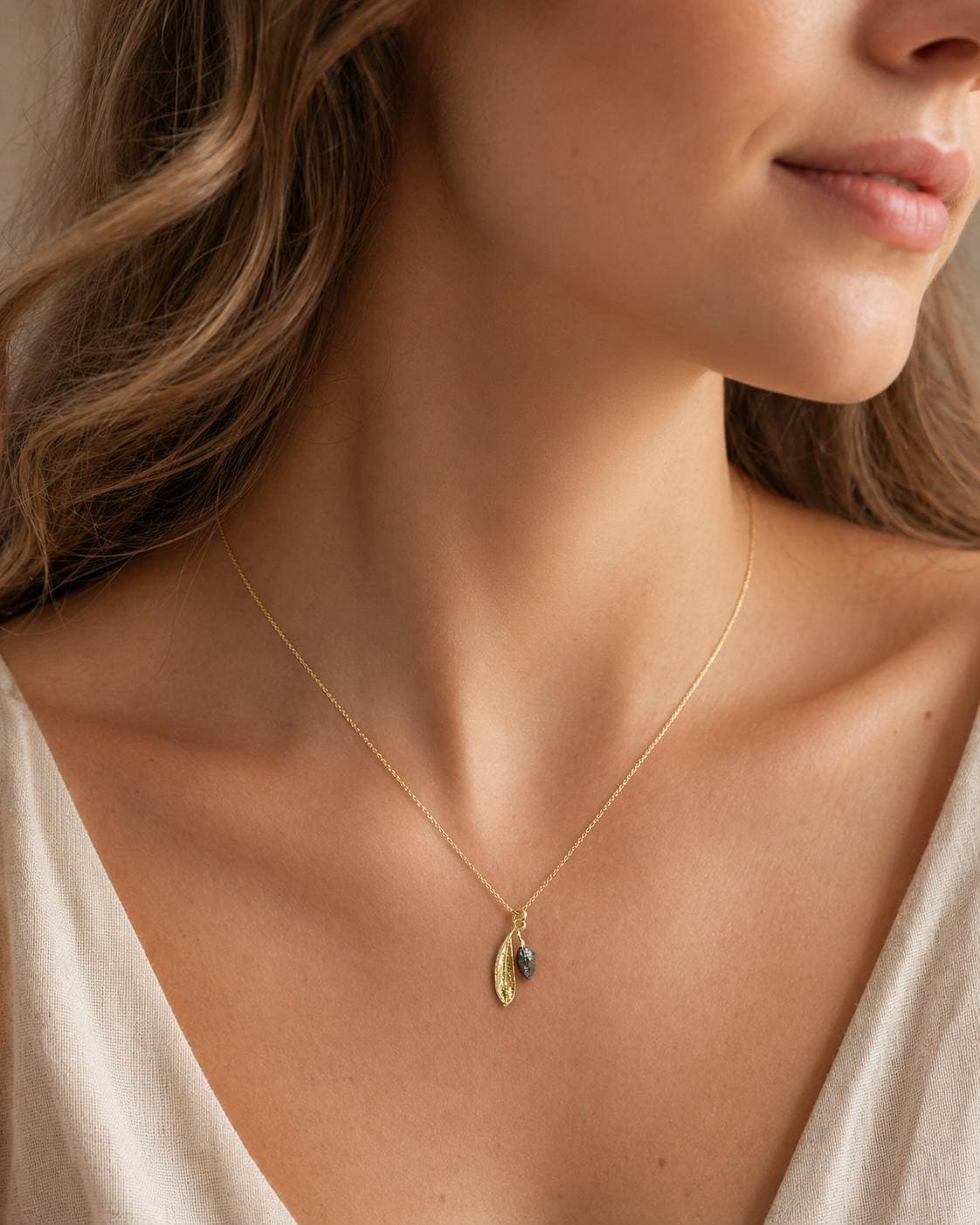 Real Olive Leaf Necklace, 14K Gold Plated Sterling Silver 925 Pendant, Handmade Minimalist Jewelry Gift, Birthday Gift for Women