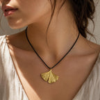 Real Ginkgo Biloba Leaf Pendant, 14K Gold Plated Sterling Silver 925 Necklace, Handmade Minimalist Jewelry Gift, Birthday Gift for Women