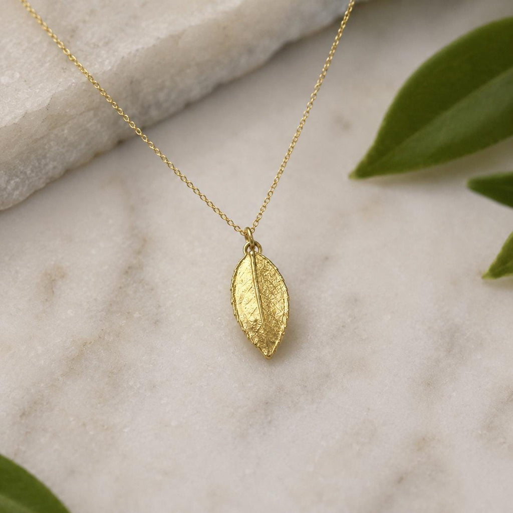 Real Rose Leaf Pendant, Handmade Minimalist Jewelry, Organic Forest Necklace, Dainty Gift for Passion & Health, Sterling Silver 925