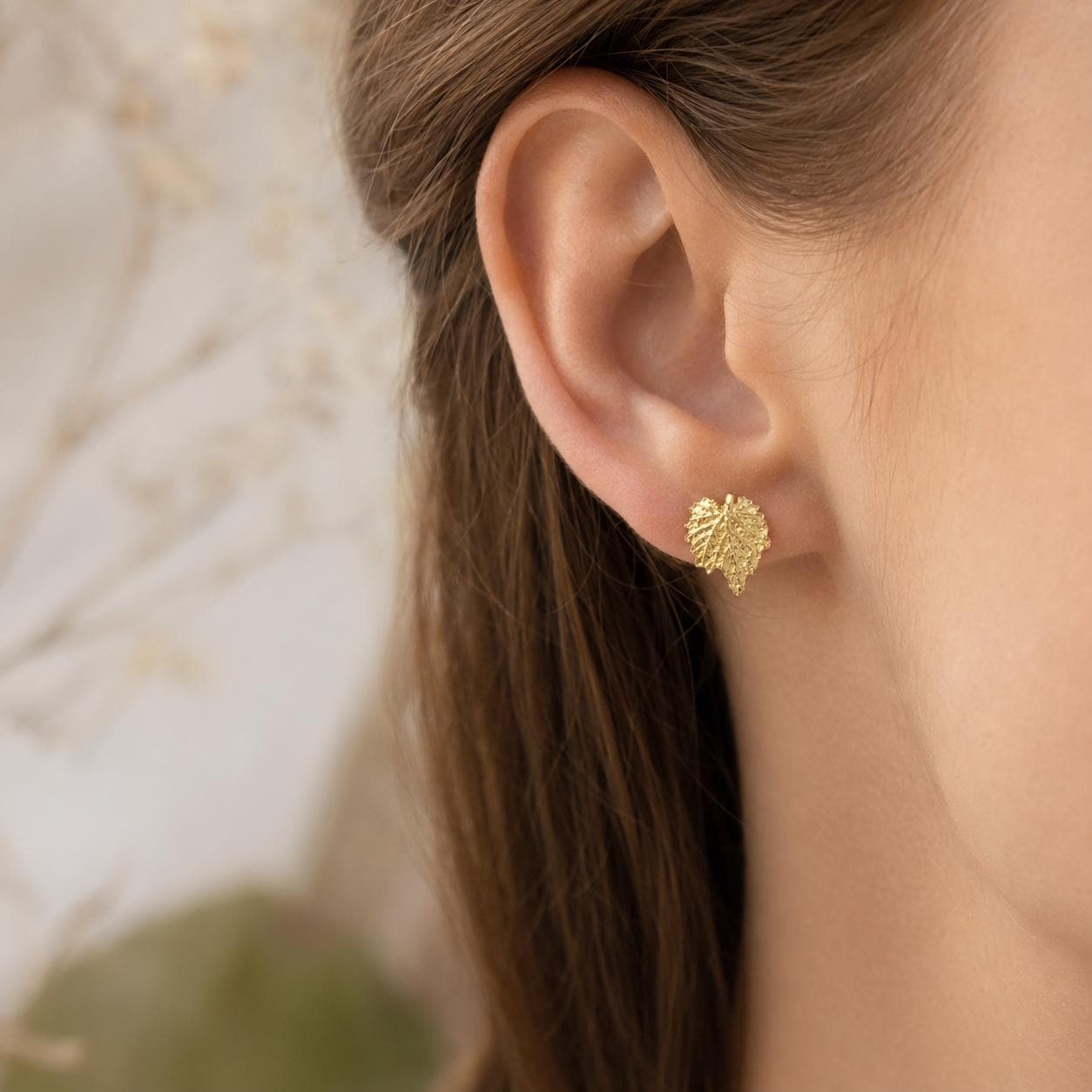 Minimalist Real Vine Leaf Earrings. Sterling Silver 925 or Gold Plated Studs.Vine is the symbol of life, strength, survival, progress...