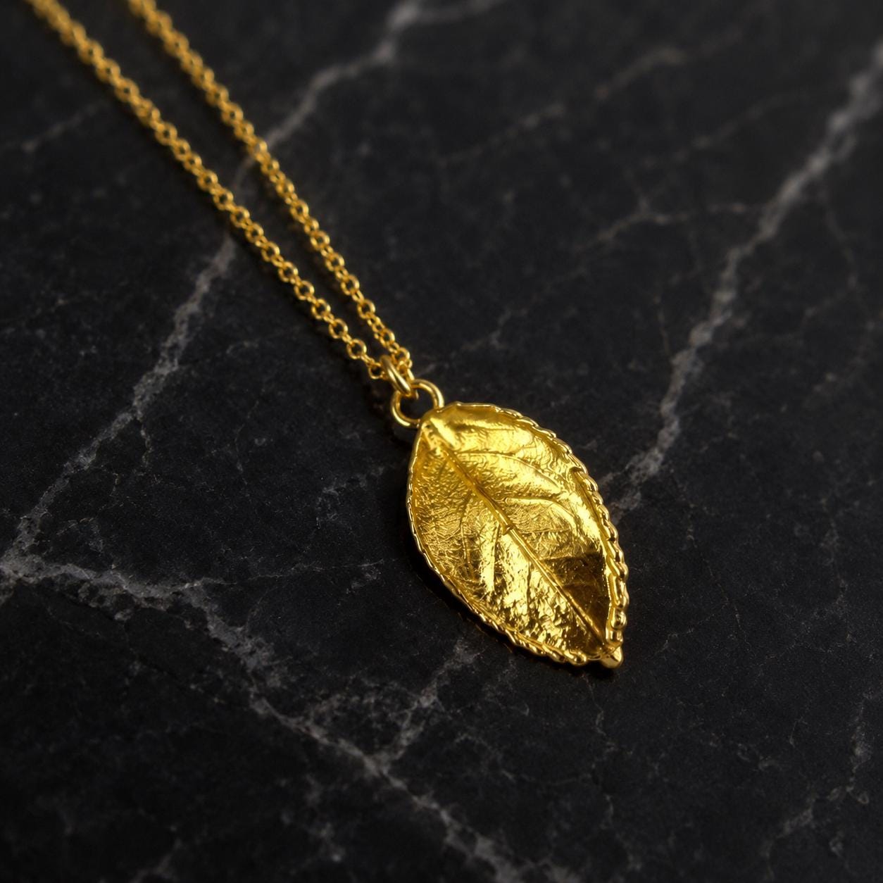 Real Rose Leaf Pendant, Handmade Minimalist Jewelry, Dainty Organic Necklace, Gift for Passion & Longevity, Gold or Sterling Silver 925