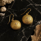 Gold Sea Urchin Necklace, Handmade Statement Jewelry, Organic Nature-Inspired Pendant, Gift for Health and Longevity, Sterling Silver 925