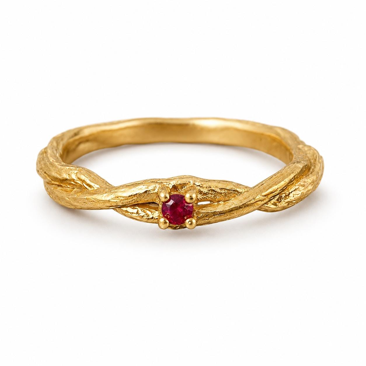 Real Olive Branch Gold Ring, Handmade Minimalist Jewelry, Organic Tree Band, Gift for Health & Luck, Gold and Sterling Silver 925