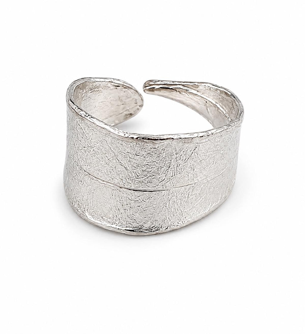 Real Olive Leaf Gold Ring, Handmade Nature Jewelry, Organic Tree Band, Boho Gift for Health & Success, Eco Sustainbale Sterling Silver 925