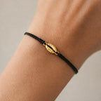 Gold Coffee Bean Bracelet, Handmade Minimalist Jewelry, Dainty Organic Gift for Coffee Lovers, Symbol of Energy, Sterling Silver 925
