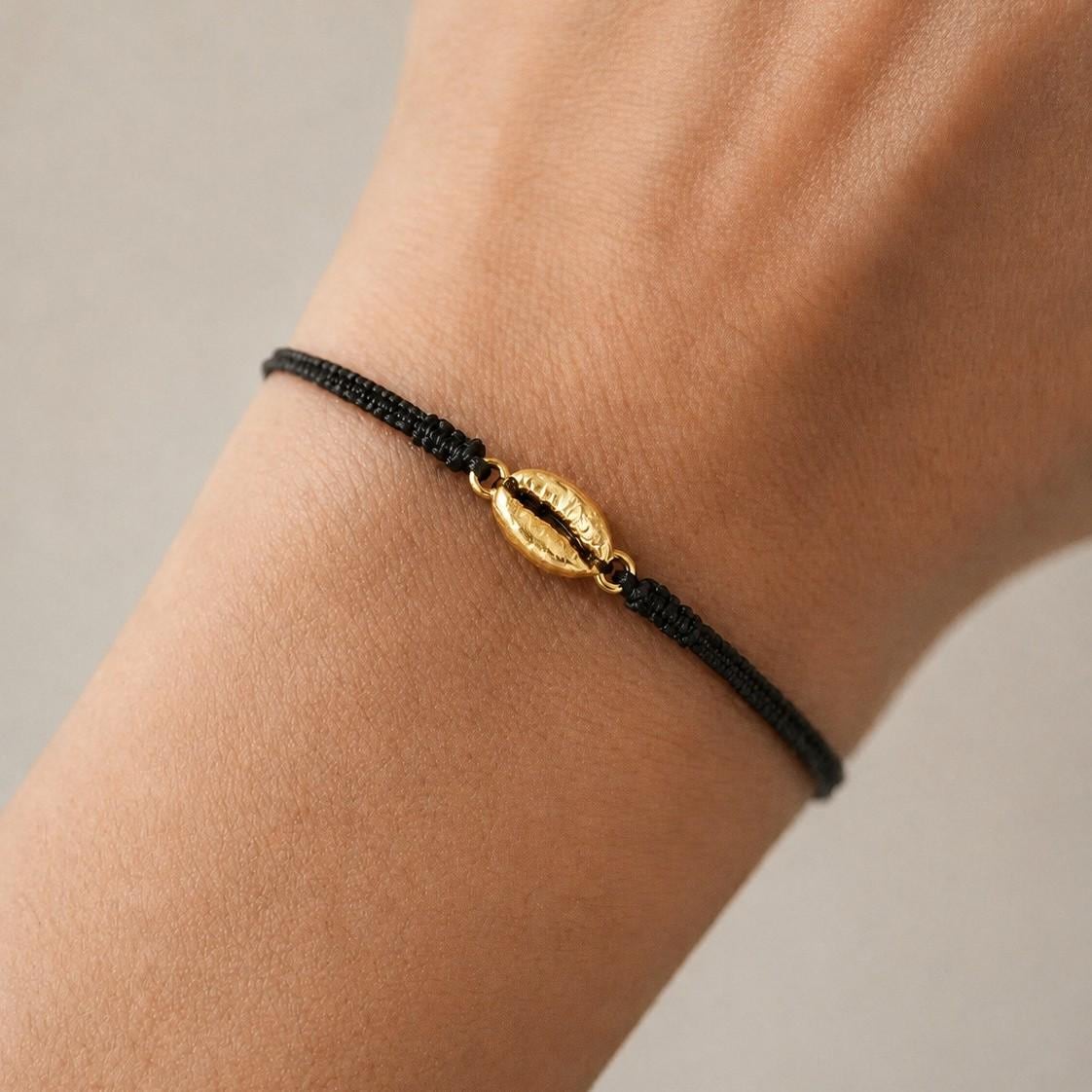 Gold Coffee Bean Bracelet, Handmade Minimalist Jewelry, Dainty Organic Gift for Coffee Lovers, Symbol of Energy, Sterling Silver 925