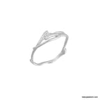 Silver Jasmine Branch Ring, Sterling Silver 925 Band, Handmade Minimalist Jewelry Gift, Birthday Gift for Women, Gift for Purity and Focus