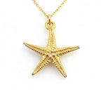 Real Starfish Gold Pendant, Handmade Minimalist Jewelry, Beach Necklace, Gift for Resilience and Renewal, Sterling Silver 925