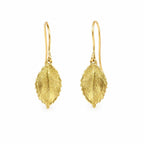 Real Rose leaf Gold Earrings, Handmade Minimalist Jewelry, Organic Nature Studs, Gift for Health & Passion, Gold or Sterling Silver 925