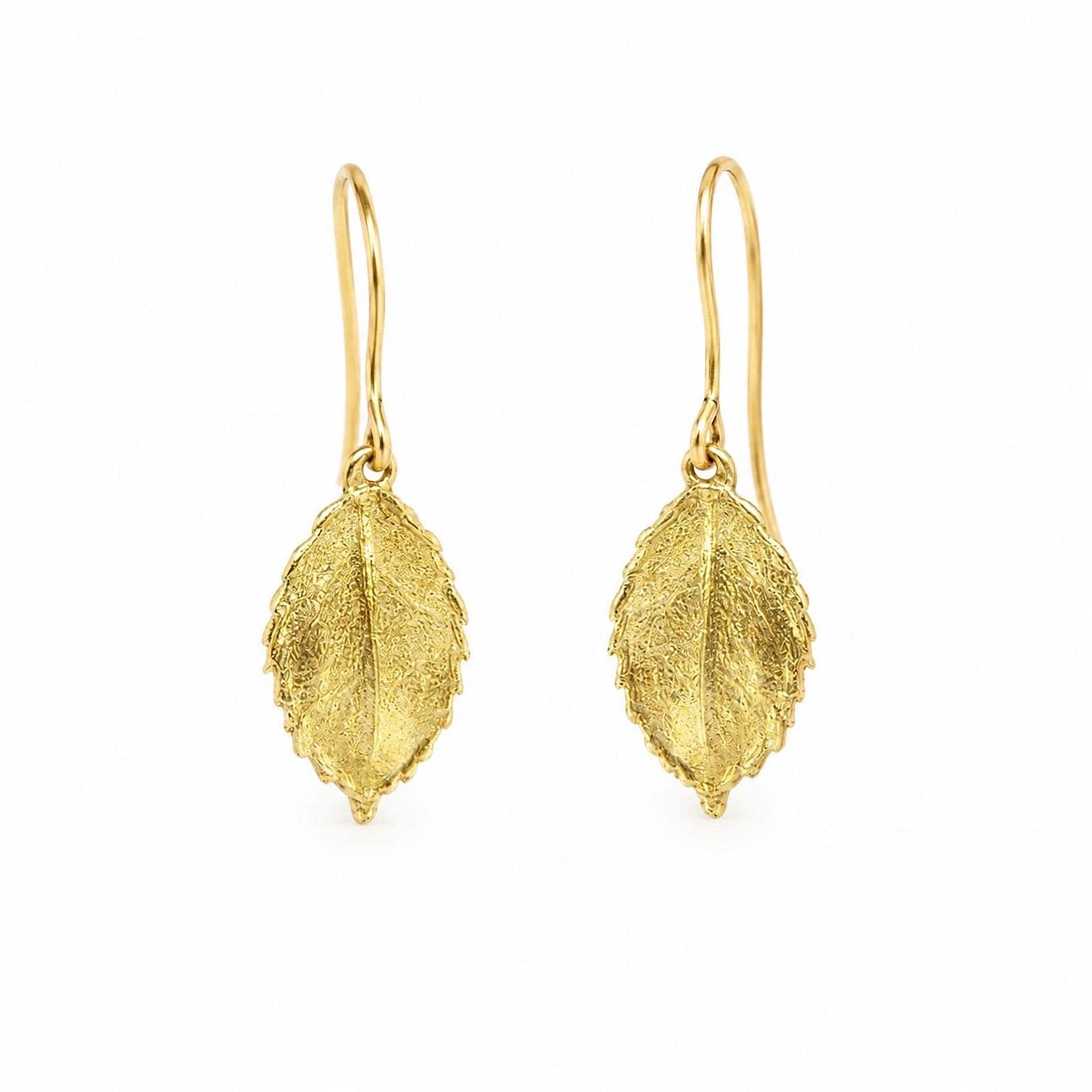 Real Rose leaf Gold Earrings, Handmade Minimalist Jewelry, Organic Nature Studs, Gift for Health & Passion, Gold or Sterling Silver 925