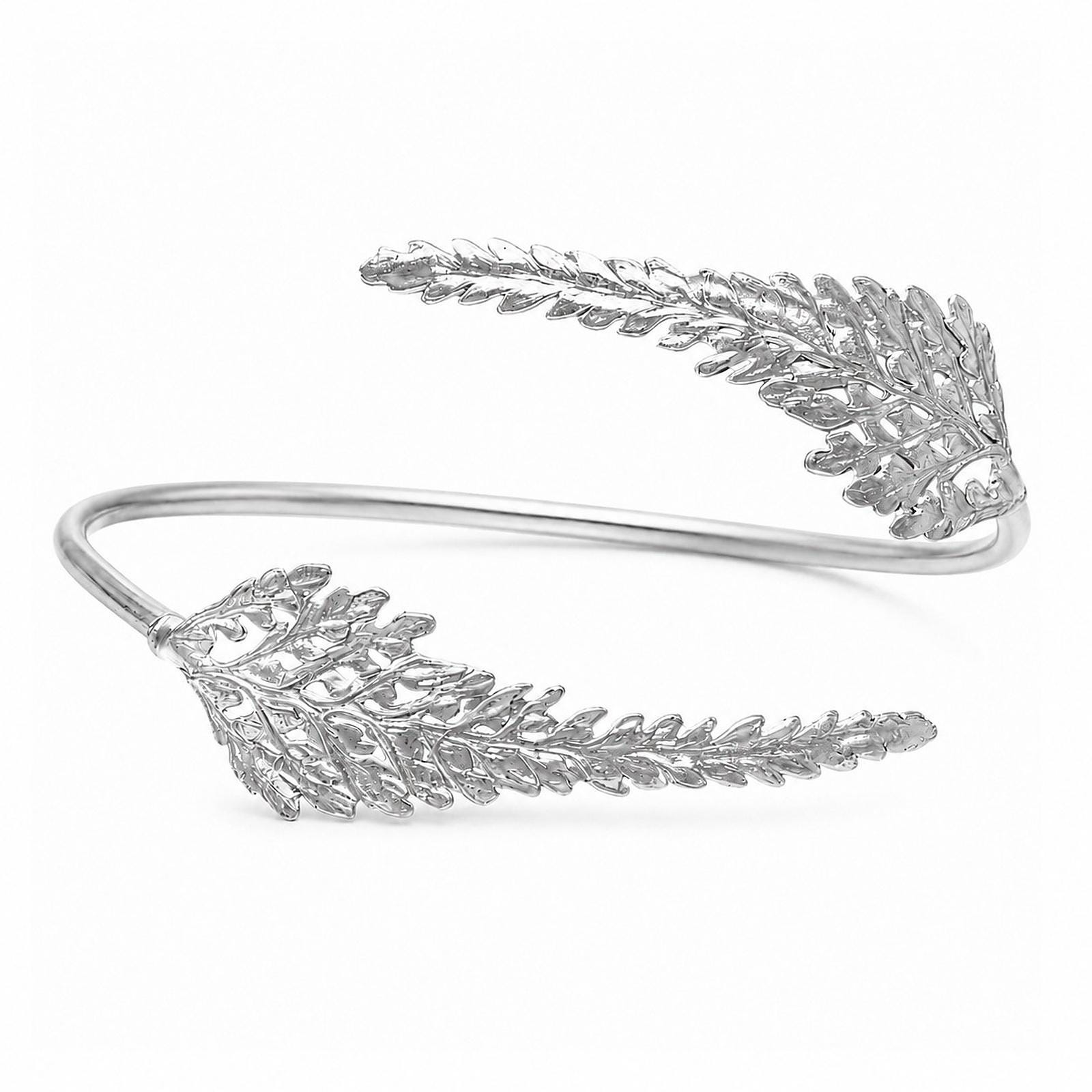 Real Fern Leaf Gold Cuff, Handmade Nature Jewelry, Organic Forest Bracelet, Gift for Growth, Eco Sustainable Sterling Silver 925
