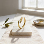 Gold  Olive Twig Ring, Handmade Minimalist Jewelry, Natural Stack Band, Gift for Good Fortune, Eco Sustainable Sterling Silver 925