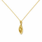 Minimalist Olive Leaf Gold Necklace, Handmade Nature-Inspired Jewelry, Organic Tree Pendant, Gift for Health & Luck, Sterling Silver 925